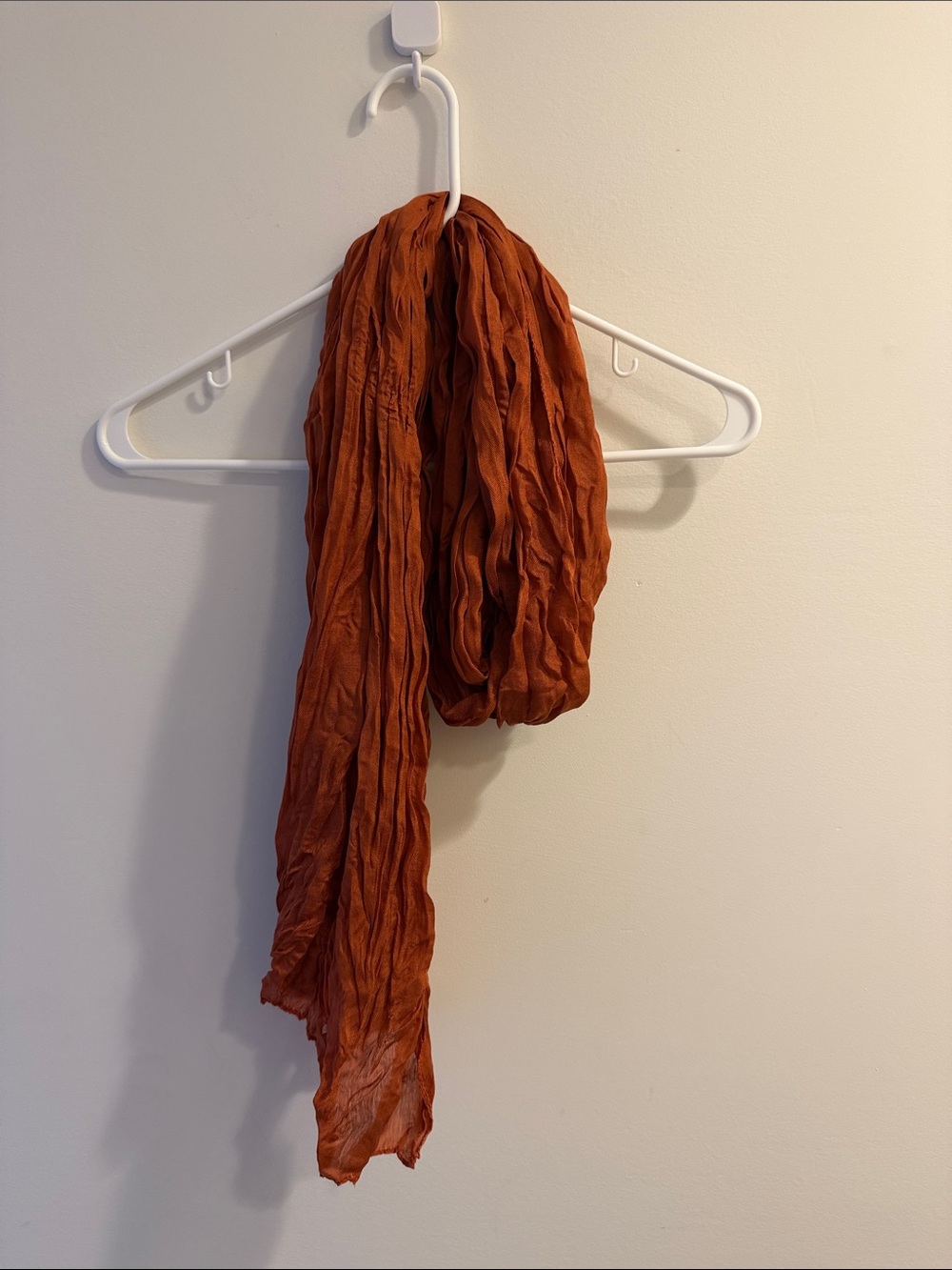 Lightweight Rust Crinkle Scarf - Picture 1 of 1